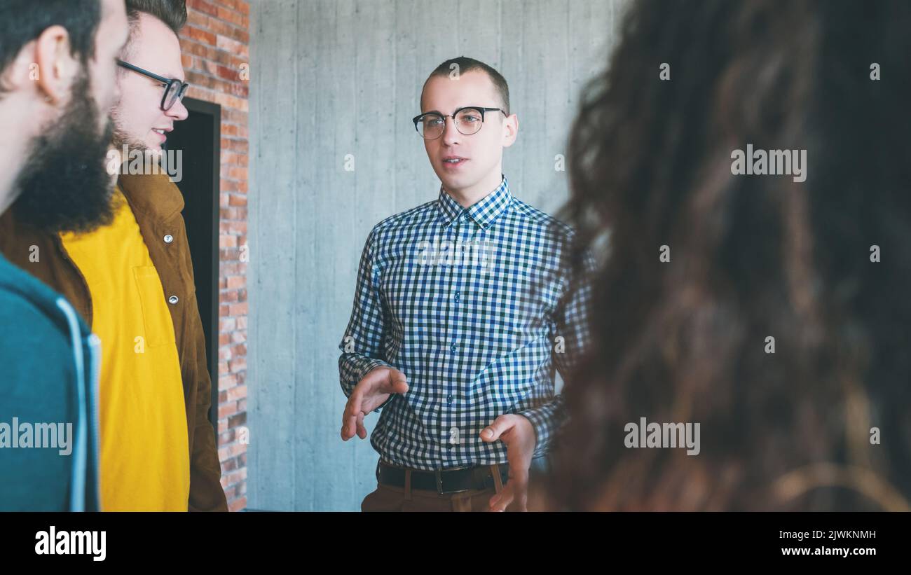 millennials business leader effective teamwork Stock Photo