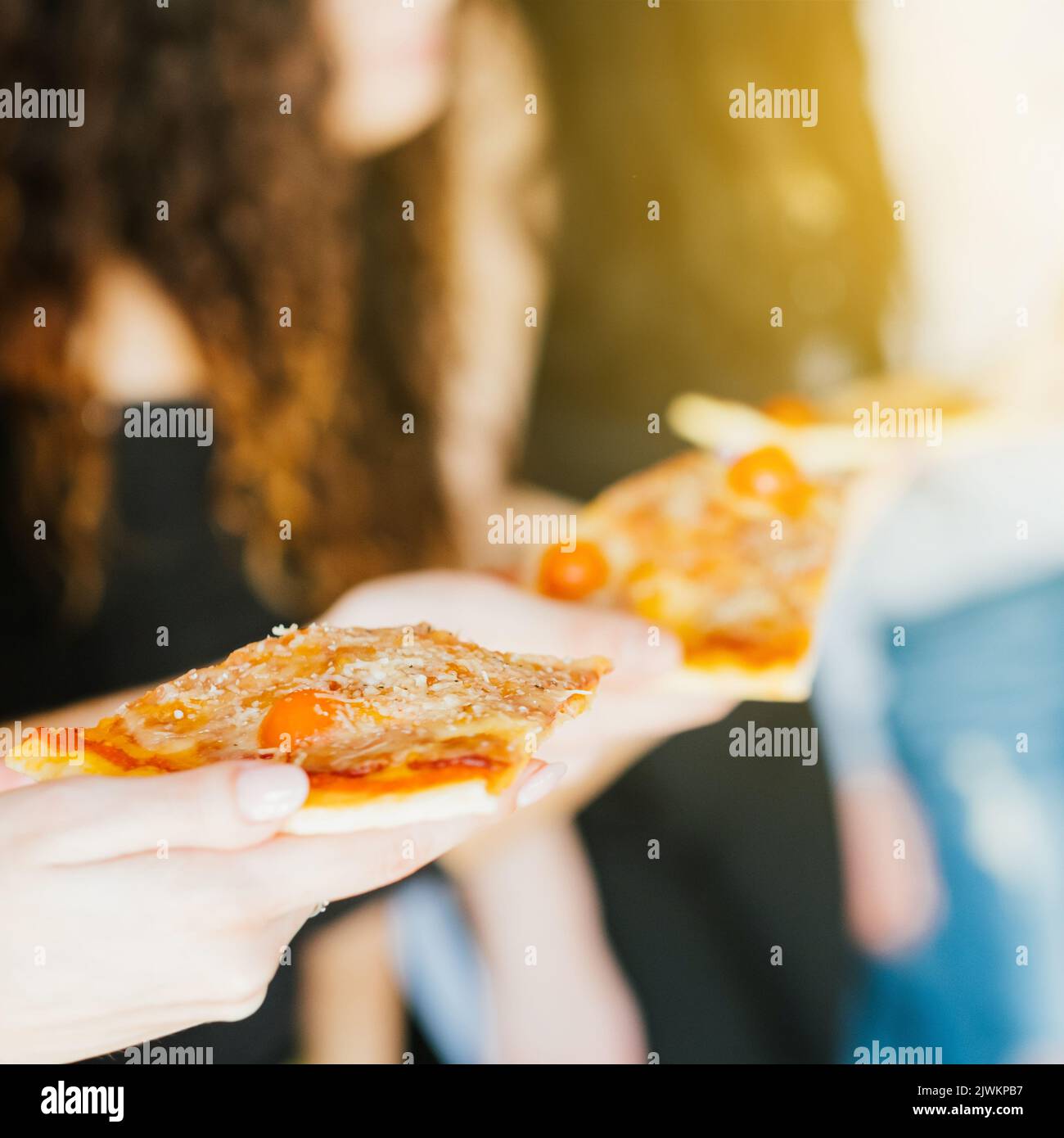 pizza lunch break meal slice takeaway food Stock Photo - Alamy