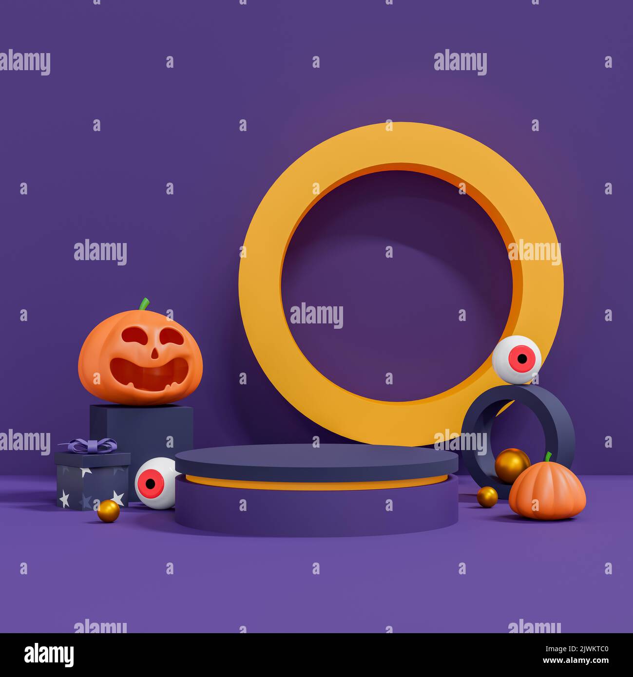 halloween background with podium for product display. geometric podium ...