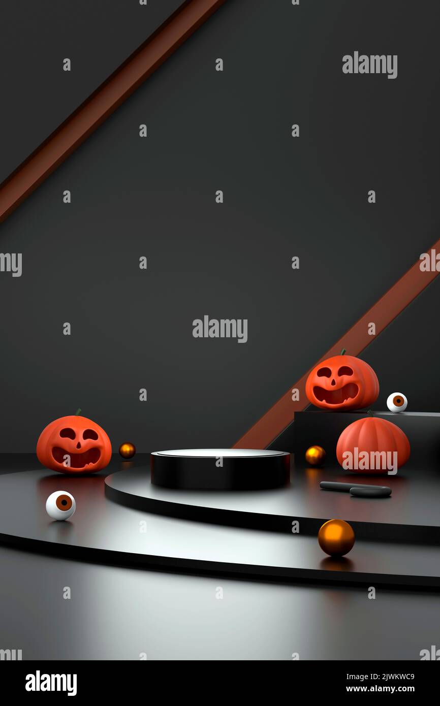 halloween background with podium for product display. geometric podium ...