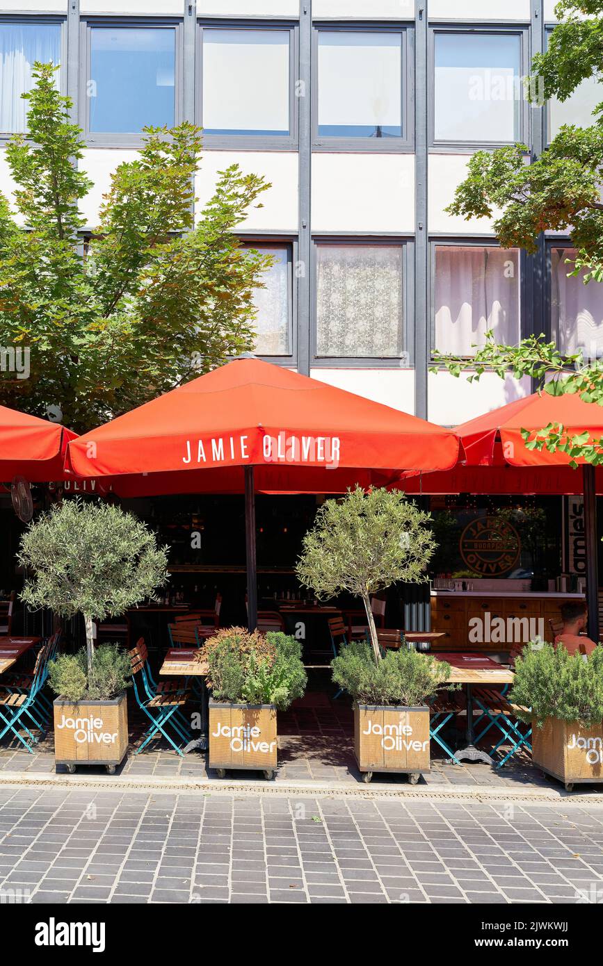 Jamie Oliver's Italian Budapest restaurant in downtown Budapest in the Buda district of Hungary Stock Photo