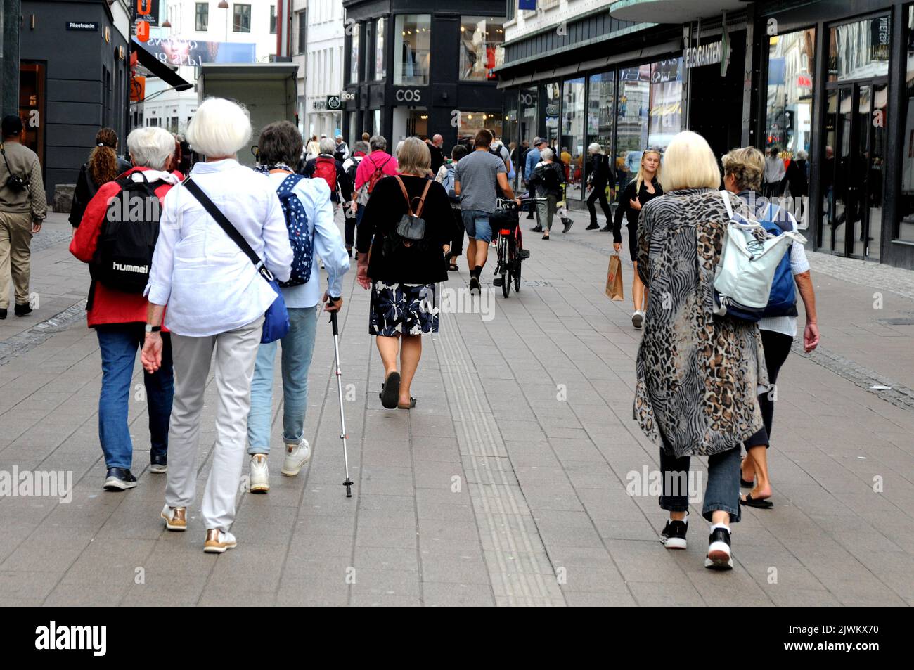 Copenhagen /Denmark/06 September 2022/ Senior citizen femlae on city