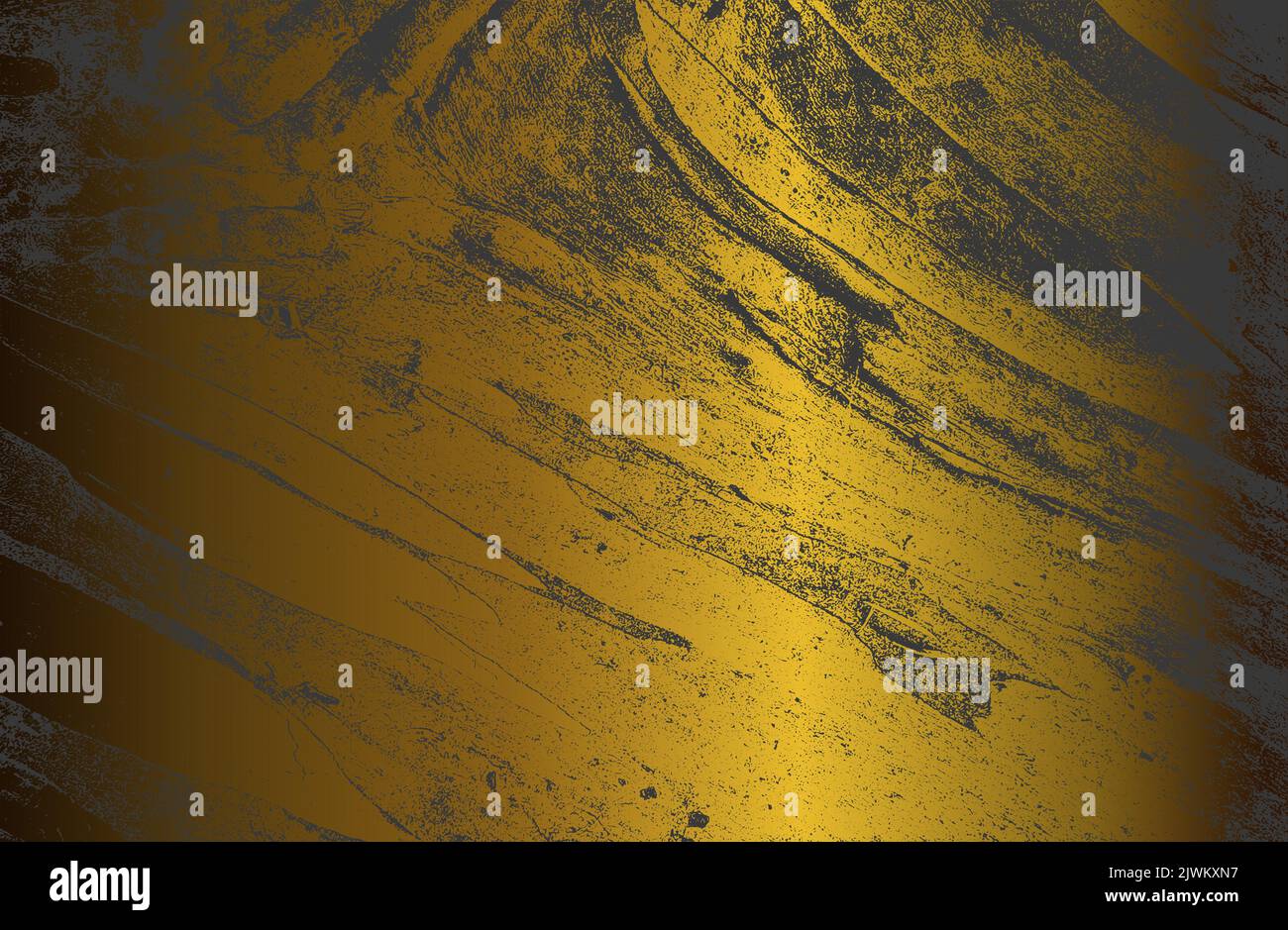 Luxury black golden metal gradient background with distressed wooden parquet texture. Vector illustration Stock Vector