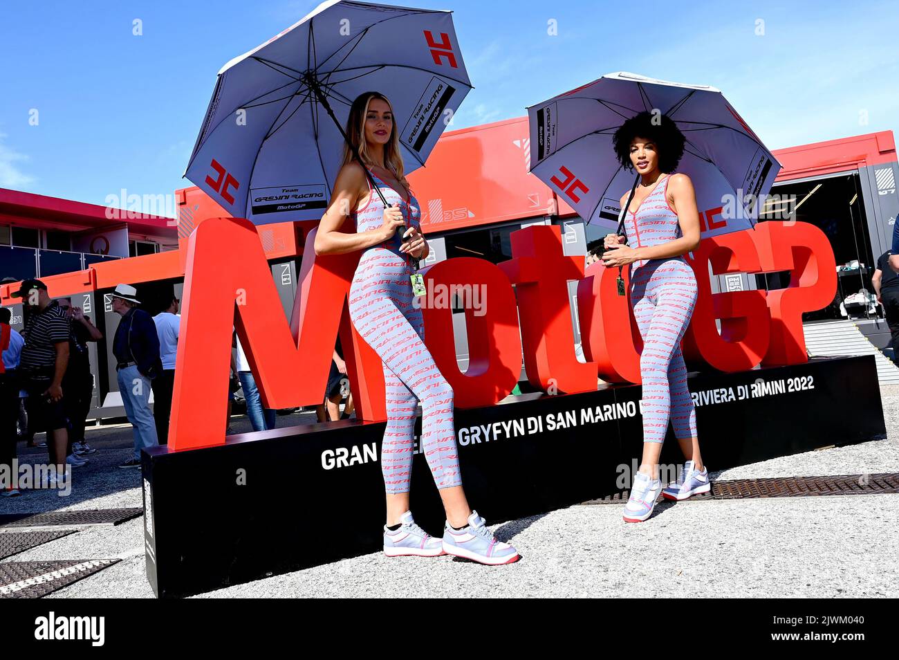 details circuit Misano paddock girls during the MotoGP World