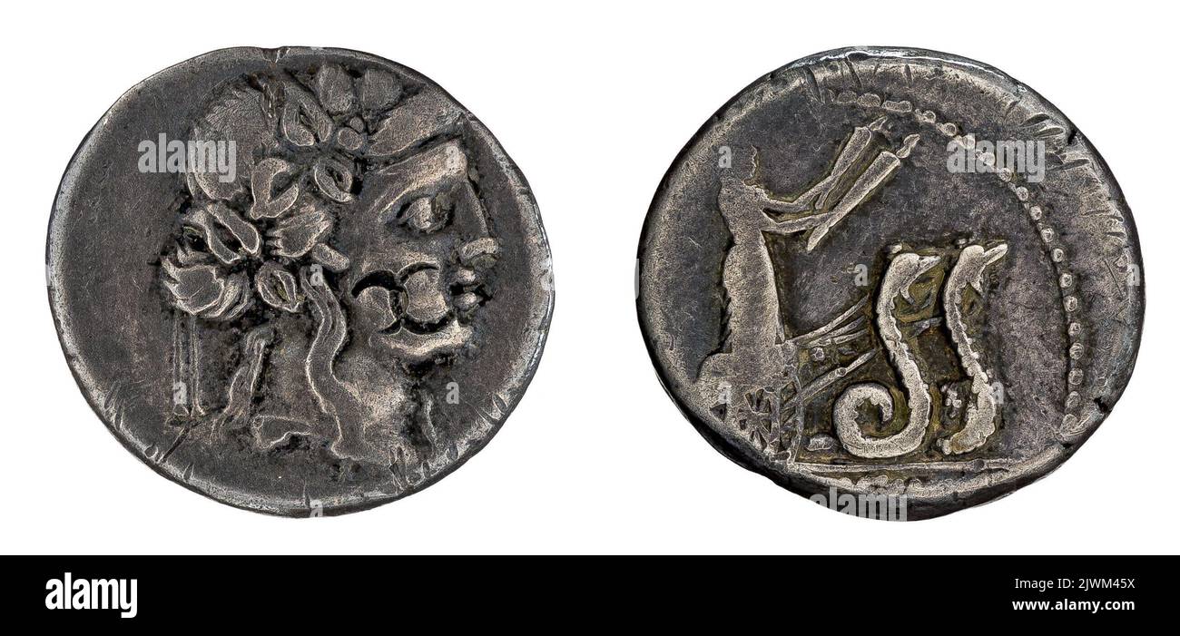Denarius Volteius M fl 78 A C Monetary Officer Republika Rzymska Issuer Stock Photo 