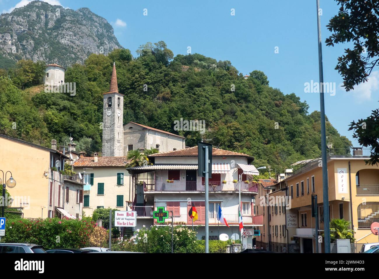 Como, Italy: the lakeshore commune of San Mamete on Lake Lugano. Stock Photo