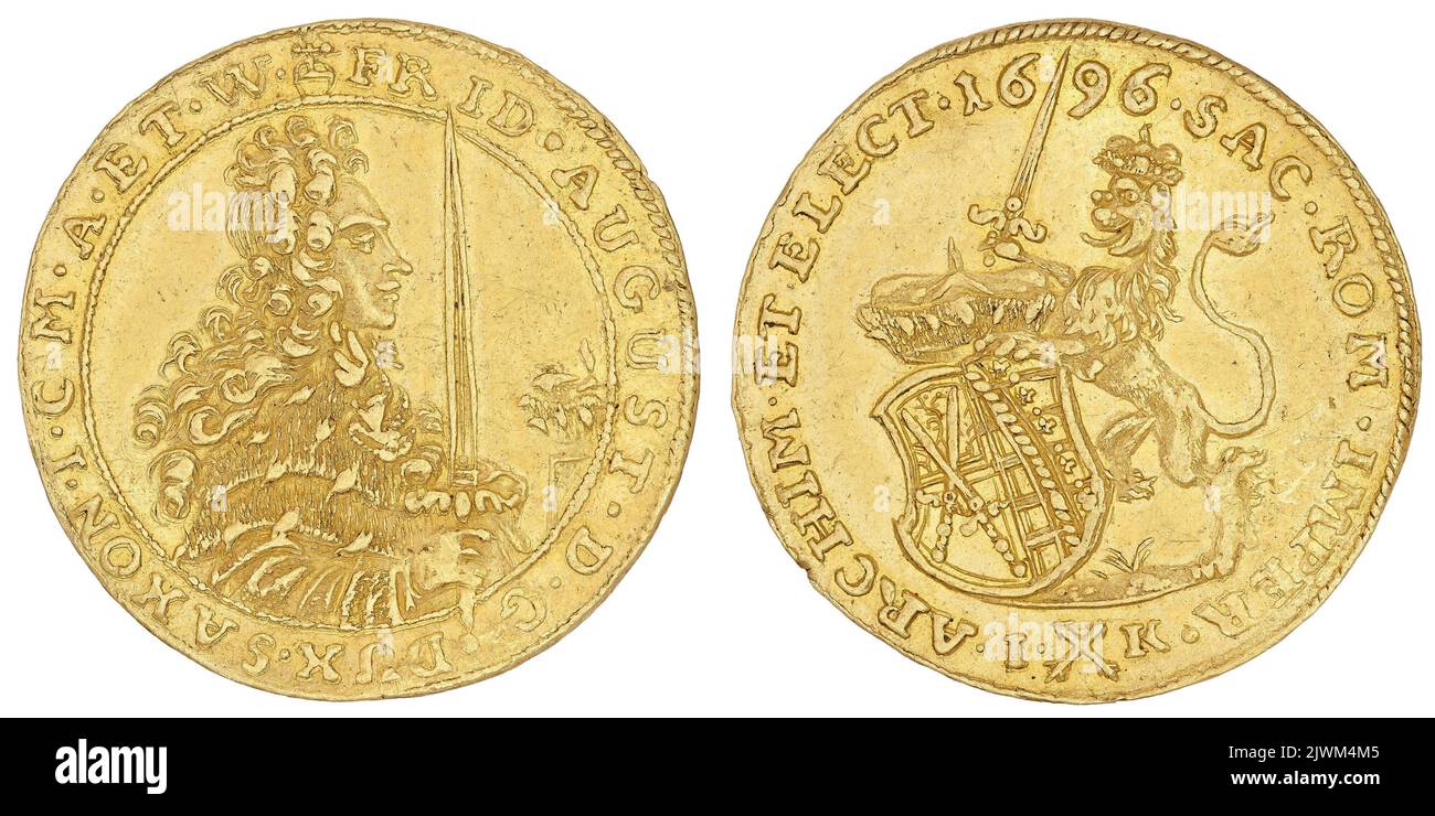 Ducat. Fryderyk August I (książę elektor Saksonii ; 1694-1733), ruler Stock Photo
