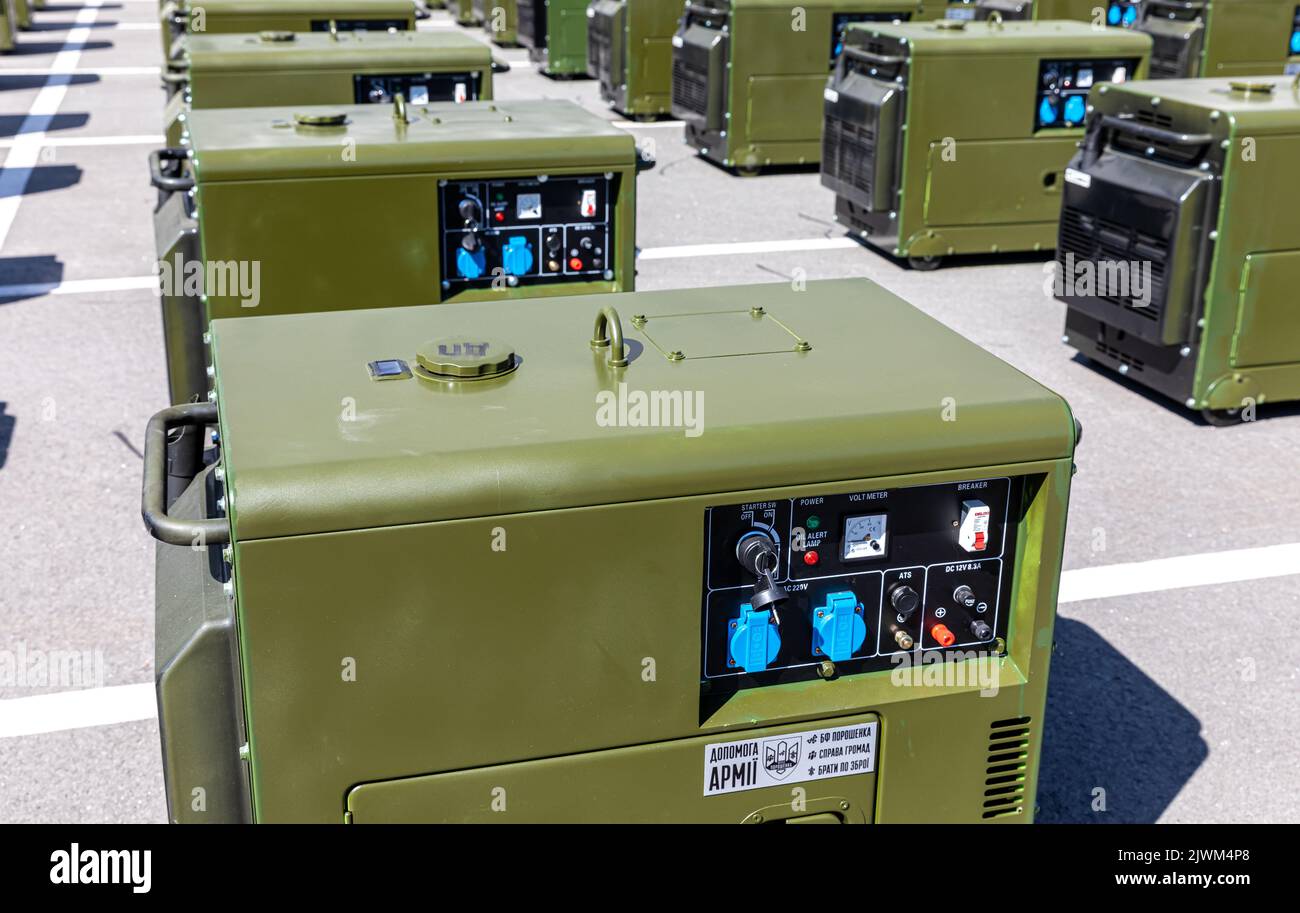Kyiv, Ukraine. 30th Aug, 2022. 80 powerful generators worth almost 5.5