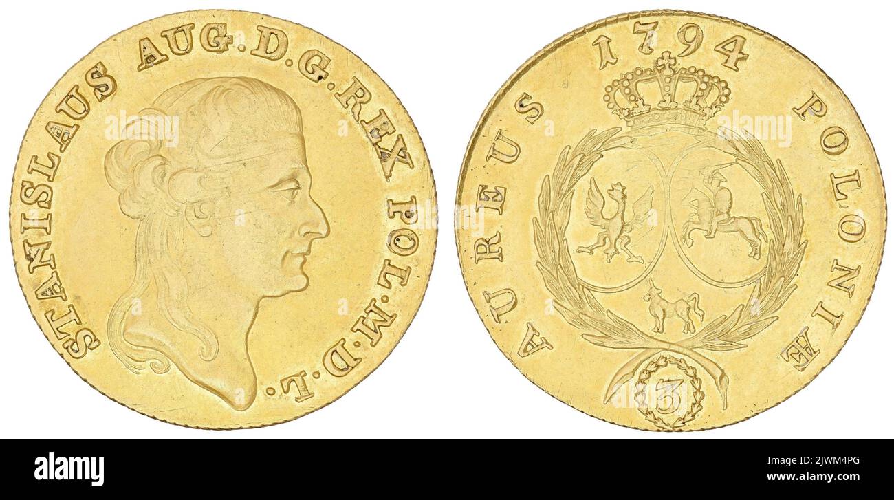 3 ducats. Stanisław August Poniatowski, ruler Stock Photo