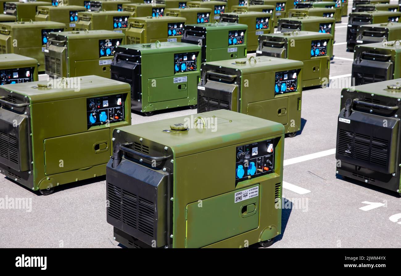 August 30, 2022, Kyiv, Ukraine 80 powerful generators worth almost 5.5
