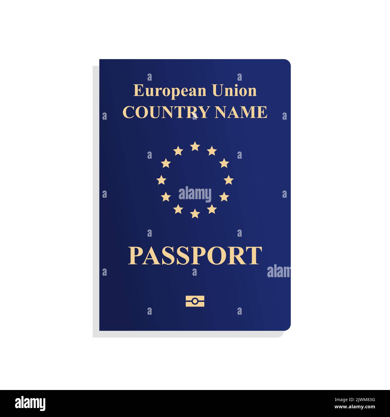 European Union EU passport cover template Isolated blue international European Union EU passport cover template Isolated blue international