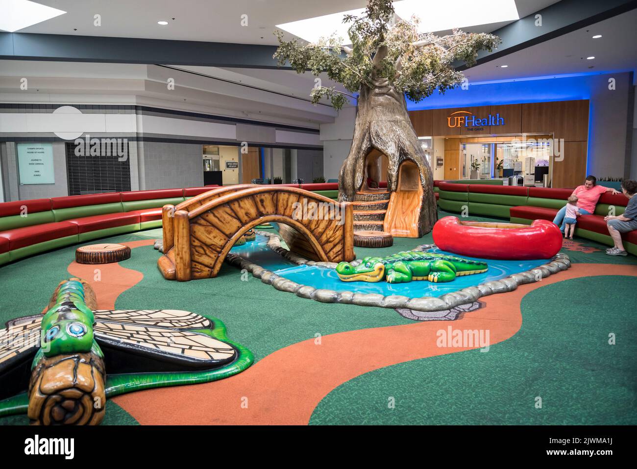 Play area for children inside a shopping mall in Gainesville, Florida. Stock Photo