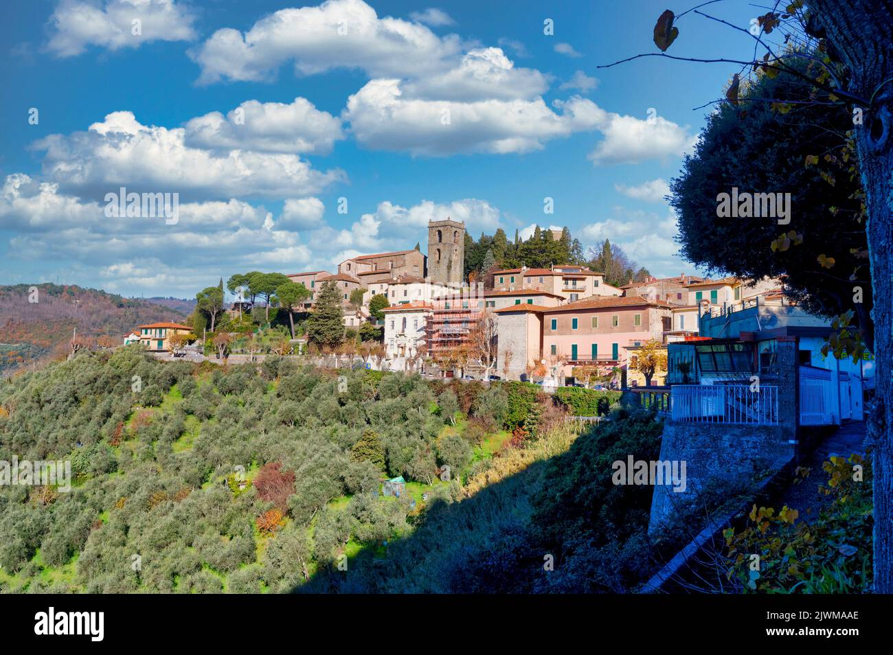 Italian medieval town of Montecatini Alto in Tuscany Stock Photo
