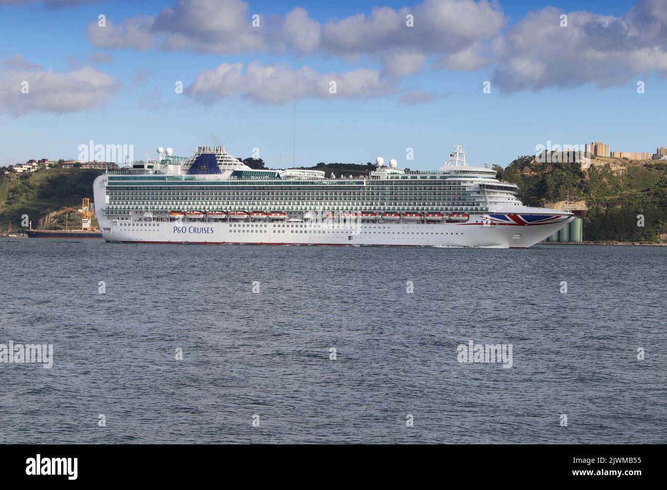 LISBON, PORTUGAL JUNE 6, 2018 P&O Cruises Ventura cruise ship visits