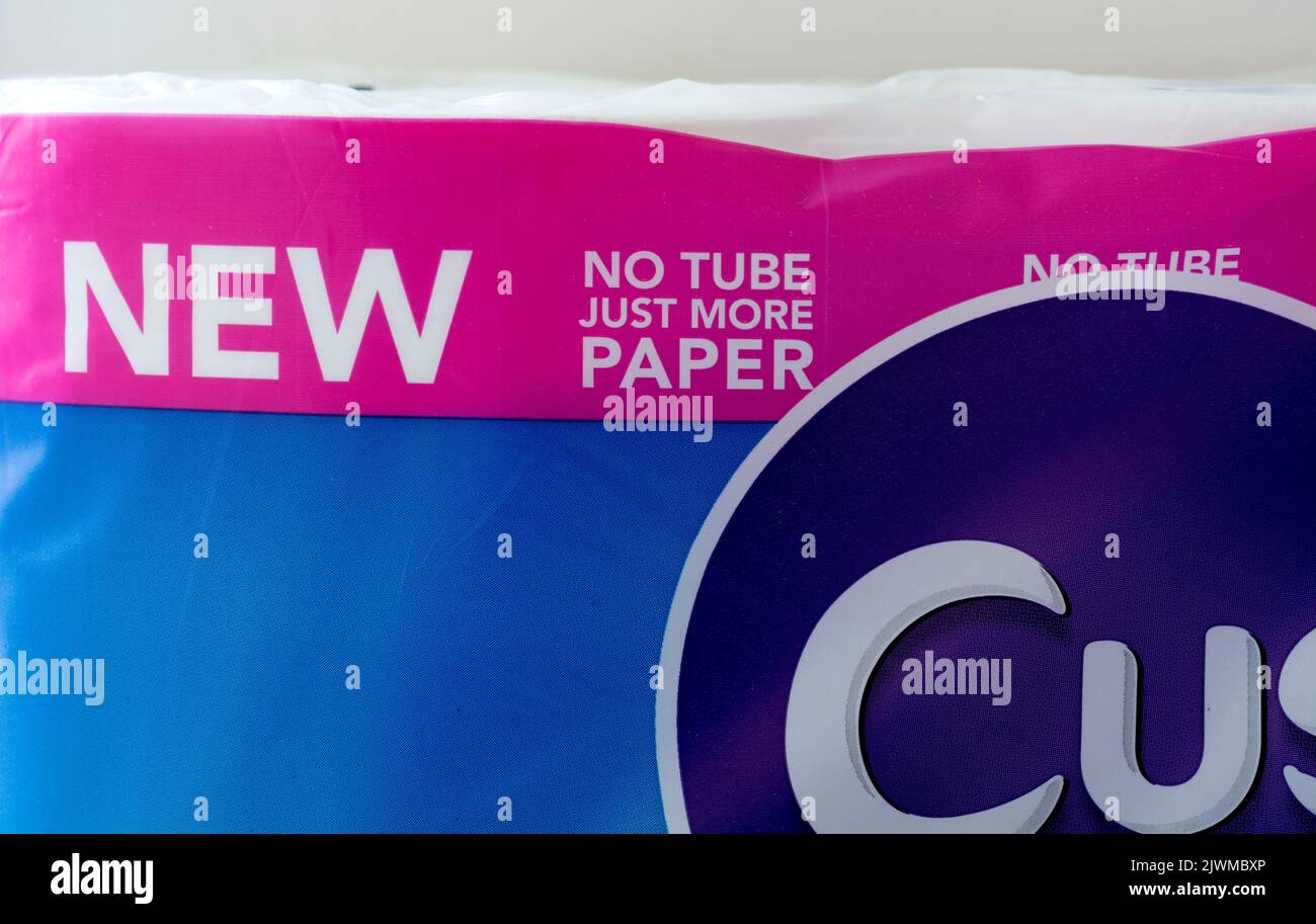 A pack of Cushelle tubeless toilet rolls Stock Photo Alamy