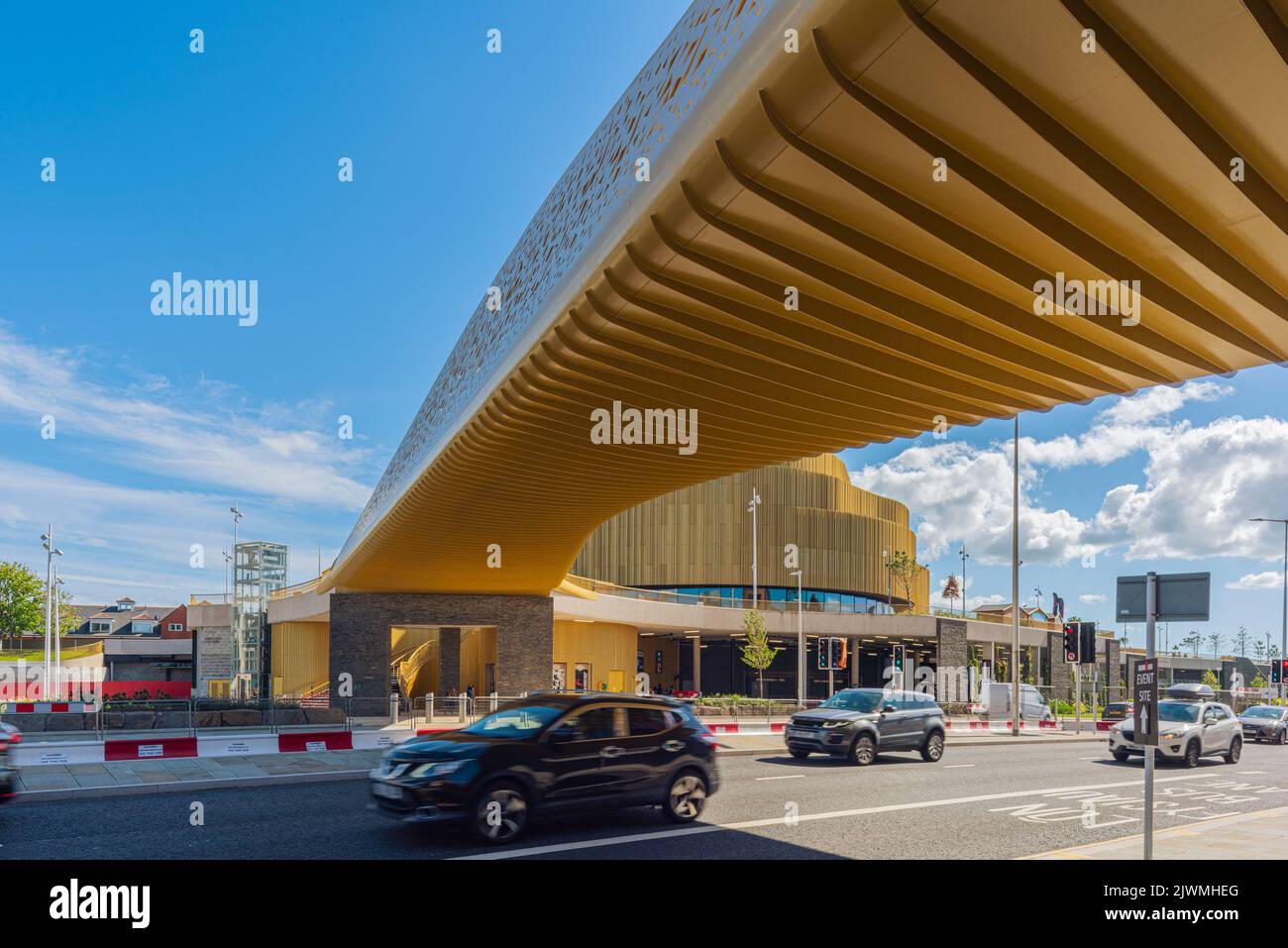 Bae Copr Bay bridge and Swansea Arena Stock Photo - Alamy