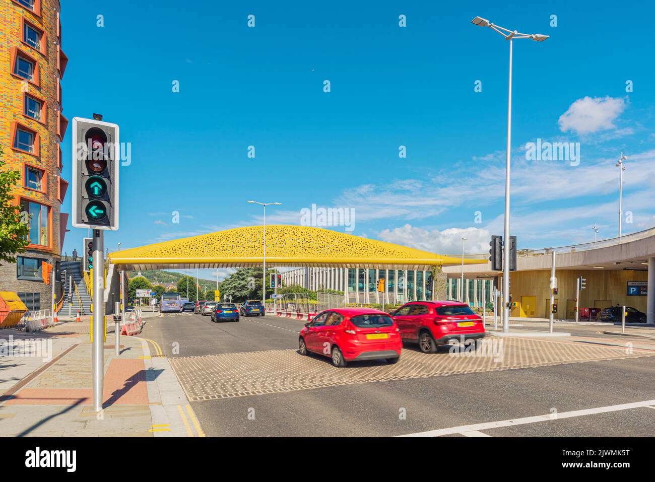 Bae Copr Bay bridge and Swansea Arena Stock Photo