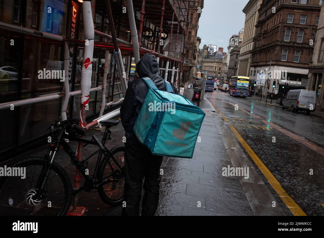 Fast food delivery couriers, for Deliveroo, and Just Eat, in Glasgow