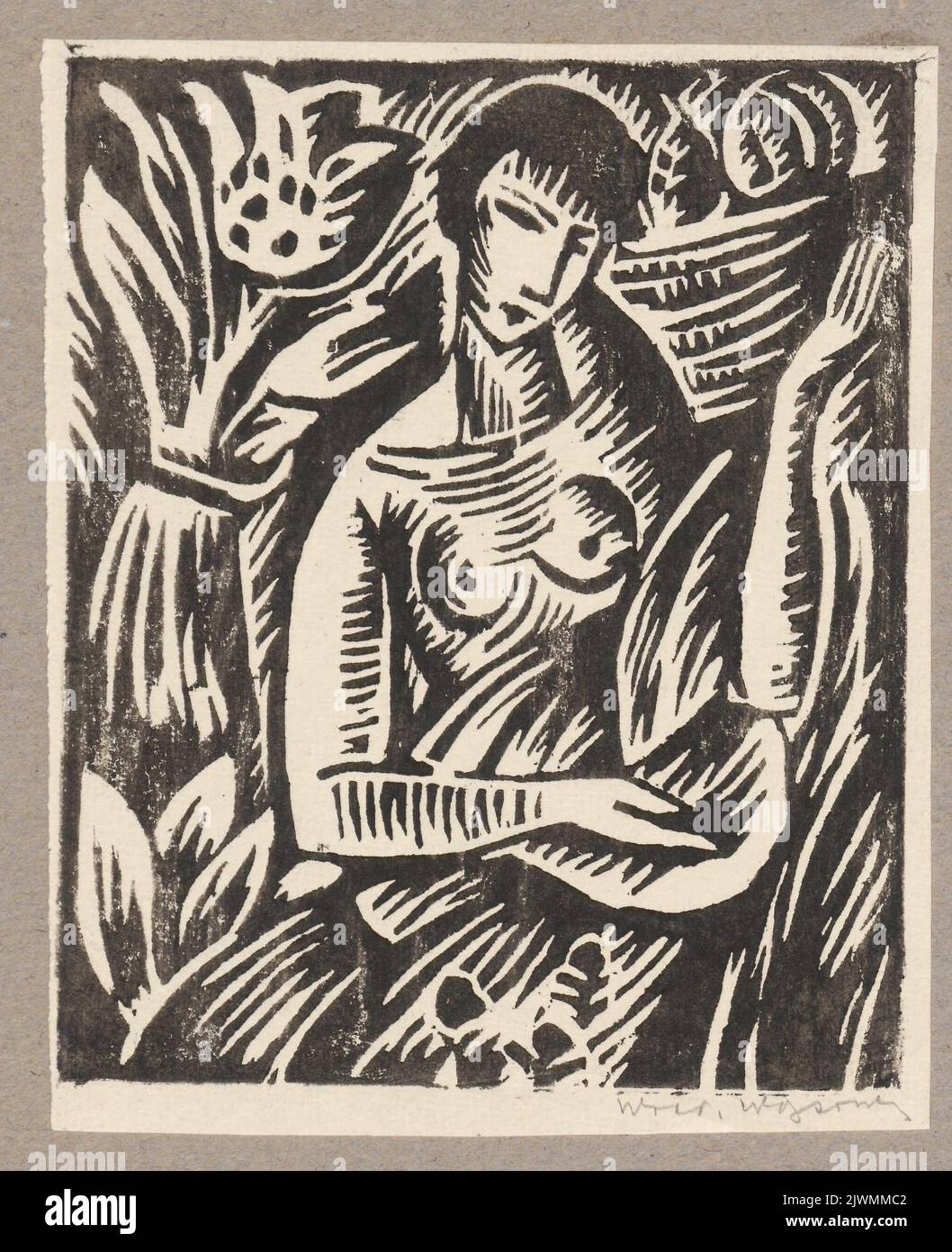 Dziewczyna z owocami. Wąsowicz, Wacław (1891-1942), graphic artist Stock Photo