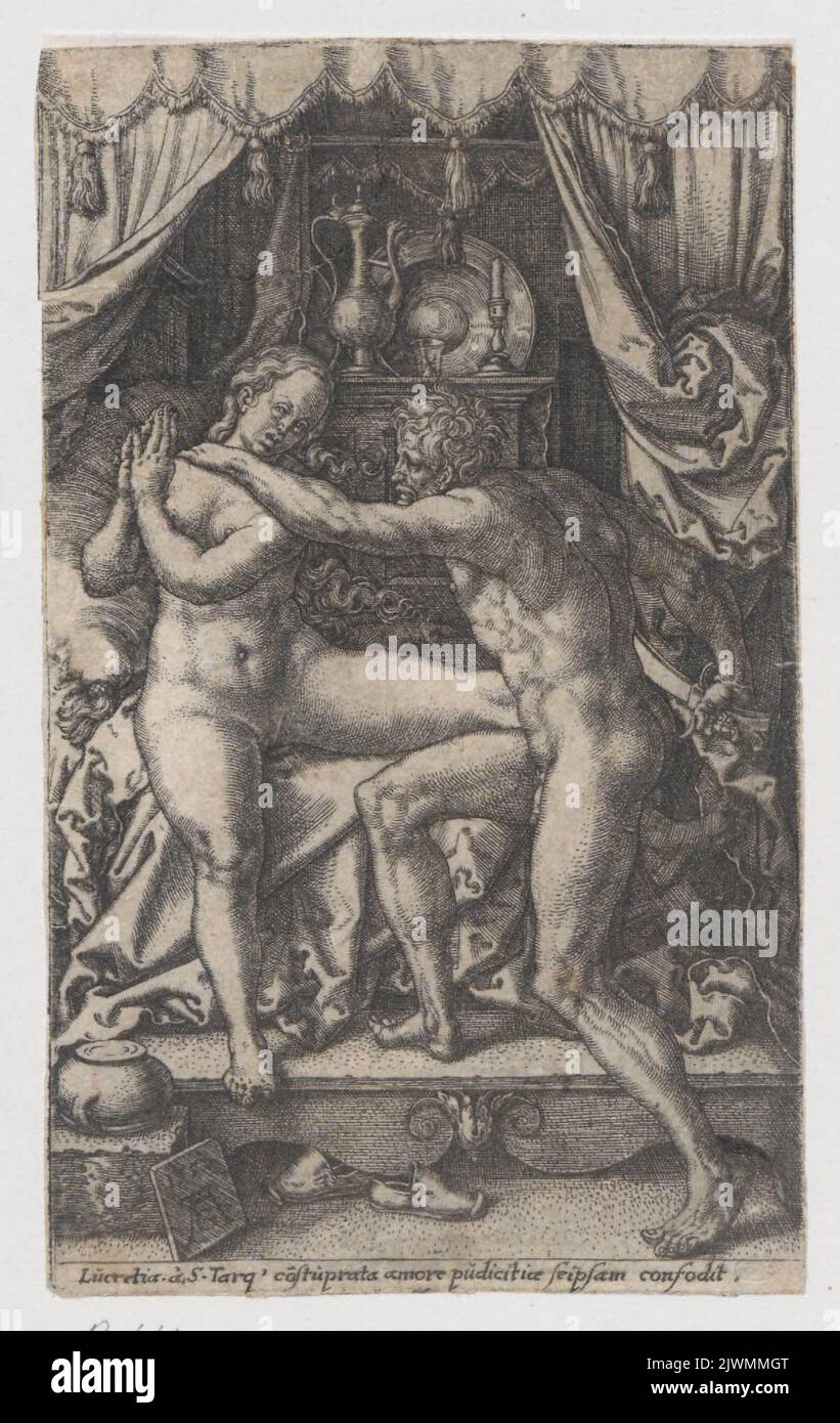 Sextus Tarquinius and Lucretia. Aldegrever, Heinrich (1502-1555/1561), graphic artist Stock Photo