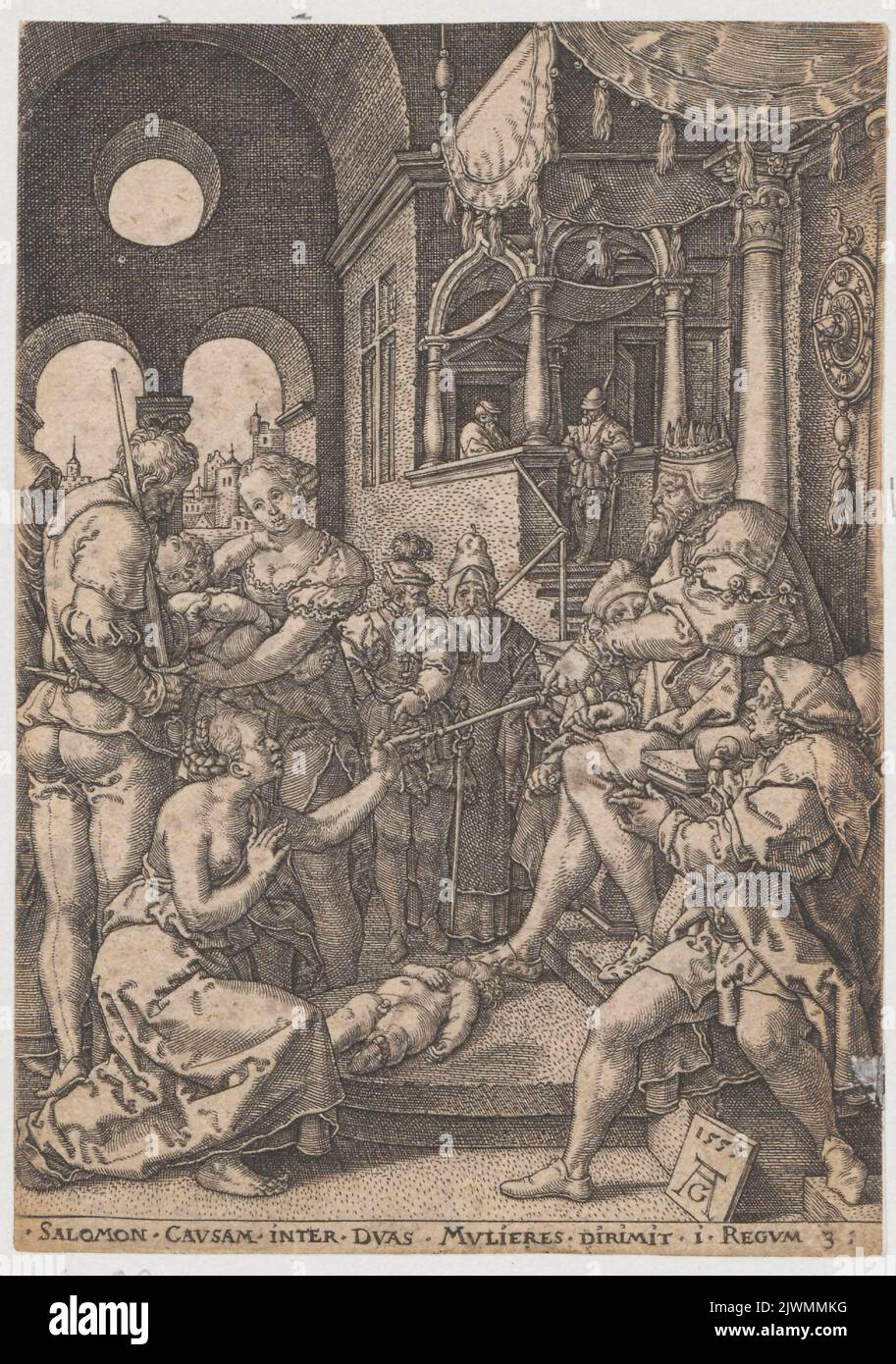 The Judgement of Solomon. Aldegrever, Heinrich (1502-1555/1561), graphic artist Stock Photo