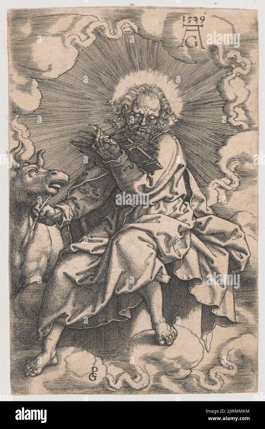 Luke, from the cycle the Four Evangelists. Aldegrever, Heinrich (1502-1555/1561), graphic artist Stock Photo