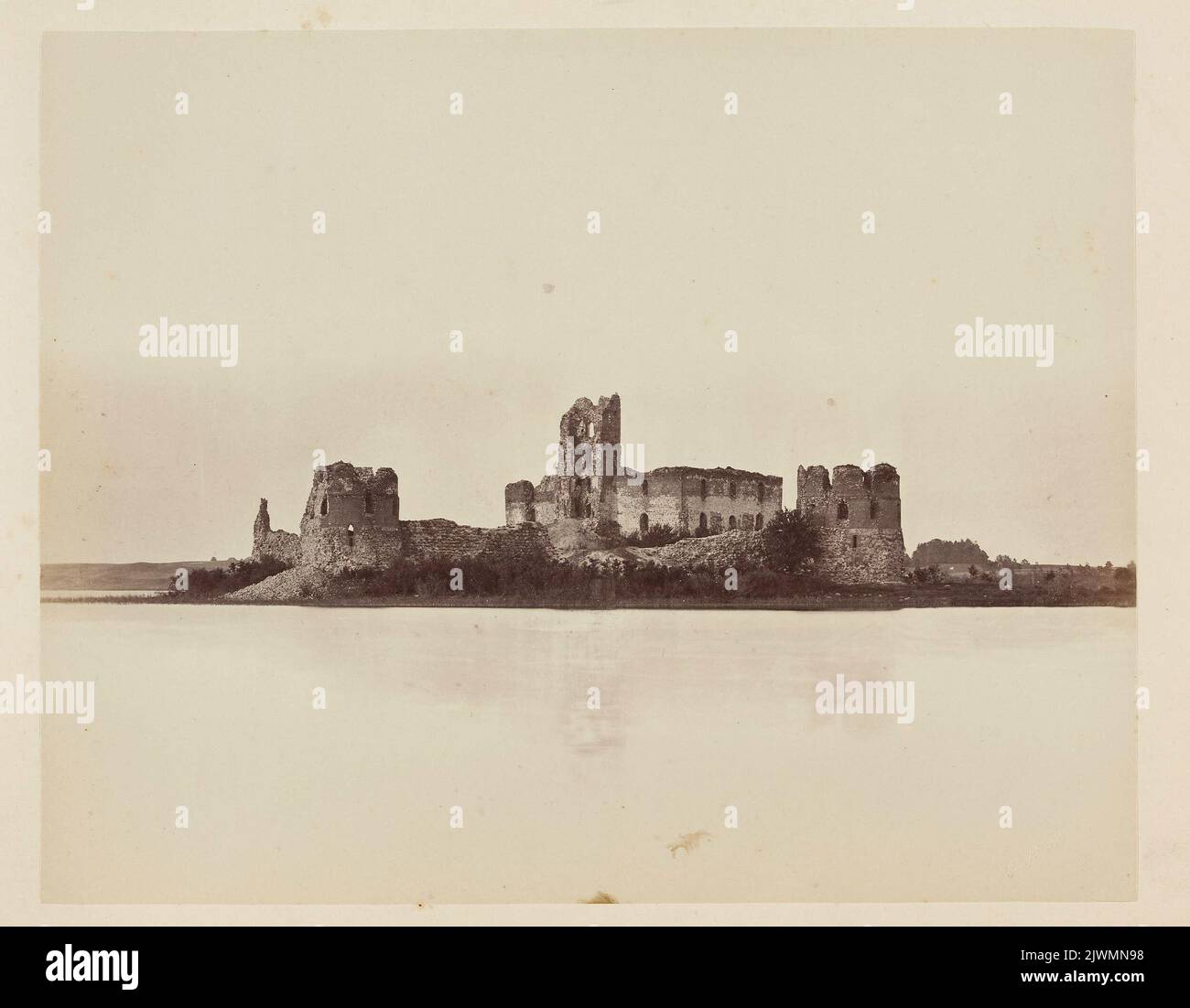 Troki - Castle ruins.. Czechowicz, Józef (1818-1888) Stock Photo