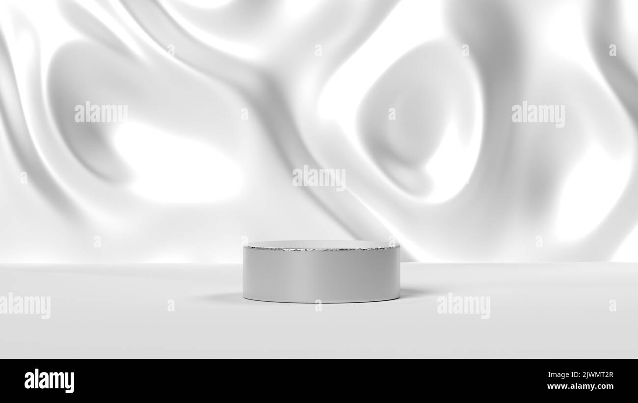 3D Rendering abstract minimal white showcase, mockup for product scene ...