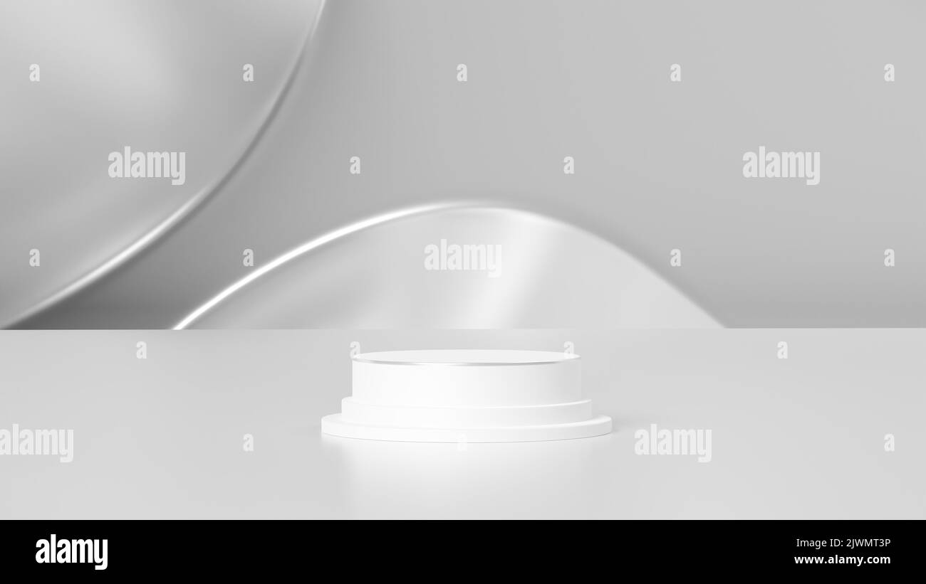 3D Rendering abstract minimal white showcase, mockup for product scene ...