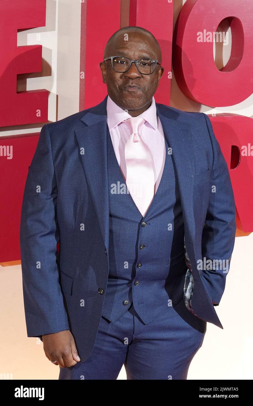 Lucian Msamati arrives for the gala screening of See How They Run, at