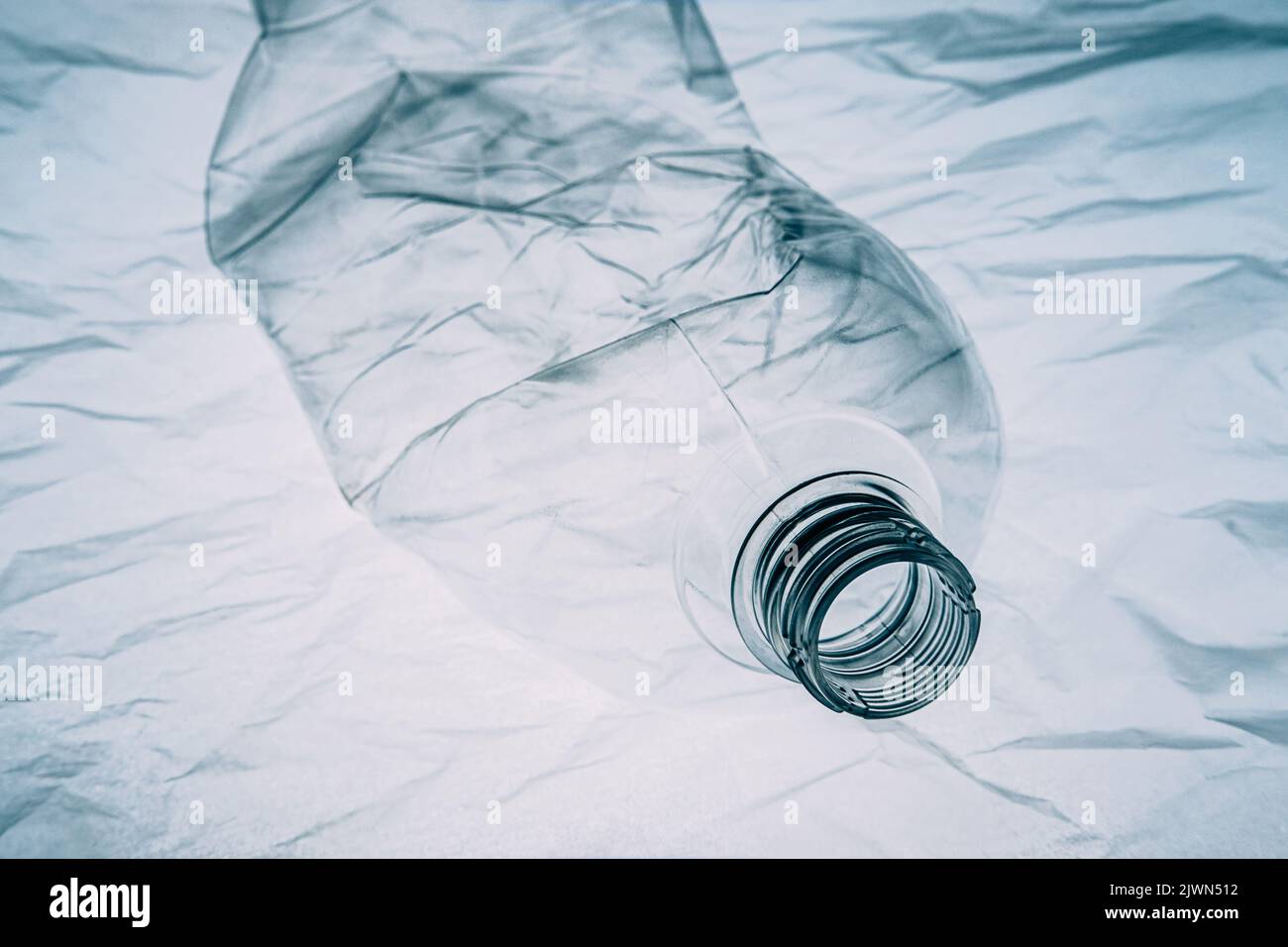 plastic pollution waste reduction bottle floating Stock Photo