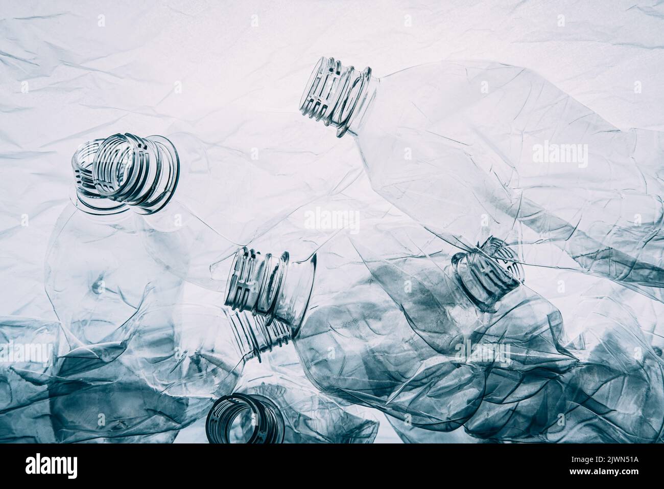 plastic pollution waste management used bottles Stock Photo