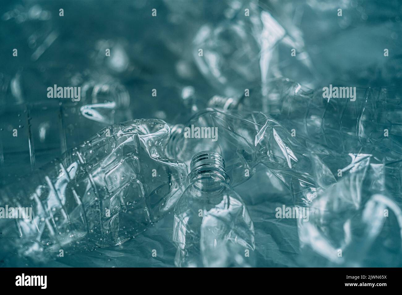 ocean pollution plastic recycling bottles texture Stock Photo