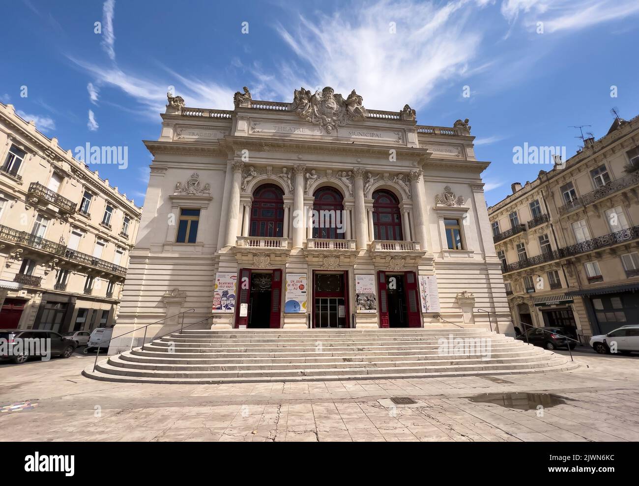 Italian-style theater from the end of the 19th century welcoming theater, dance and music performances, in Sète in Occitanie, France Stock Photo