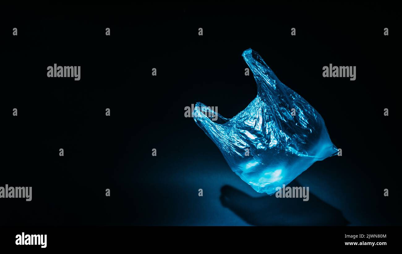 marine pollution ecology problem cellophane bag Stock Photo - Alamy
