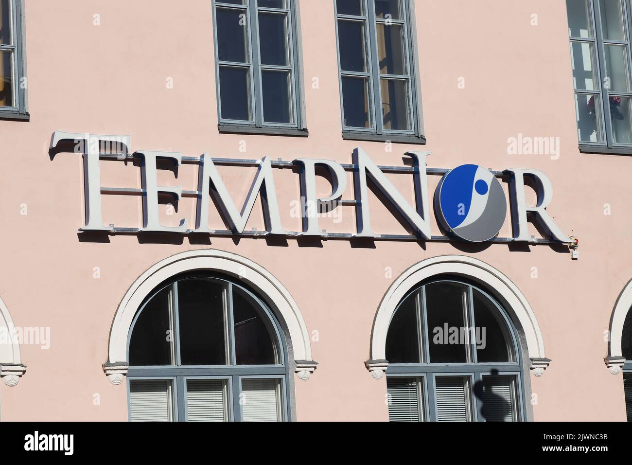 Tornio, Finland - August 29, 2022: The logo of the staff recruitment company Tempnor office. Stock Photo