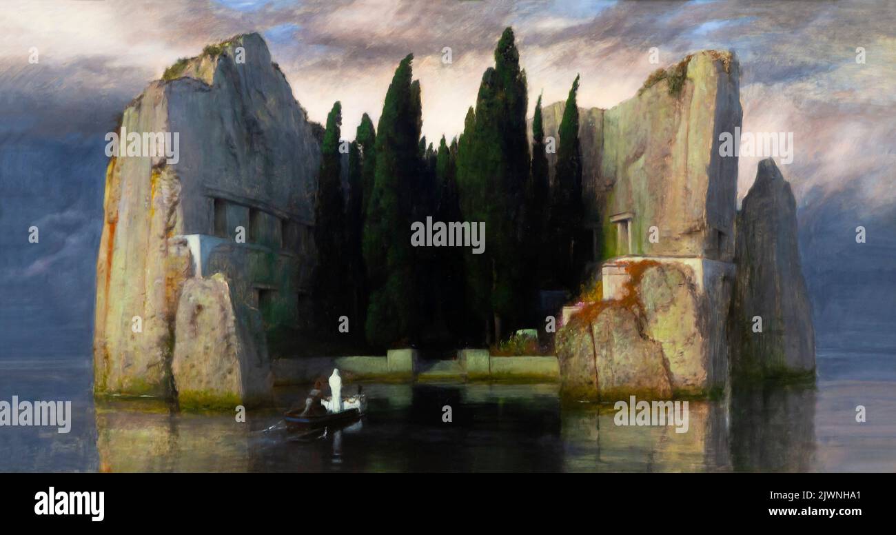 The Isle of the Dead, Arnold Bocklin, 1883, Alte Nationalgalerie, Berlin, Germany, Europe Stock Photo