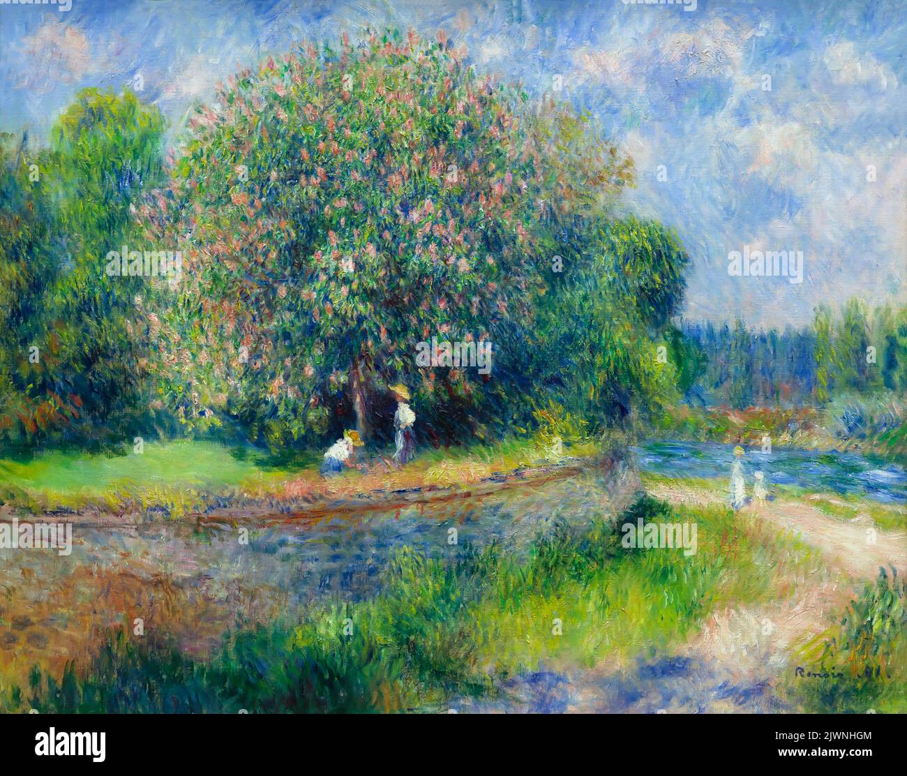 Chestnut Tree in Blossom, Pierre-Auguste Renoir, 1881, Alte Nationalgalerie, Berlin, Germany, Europe Stock Photo
