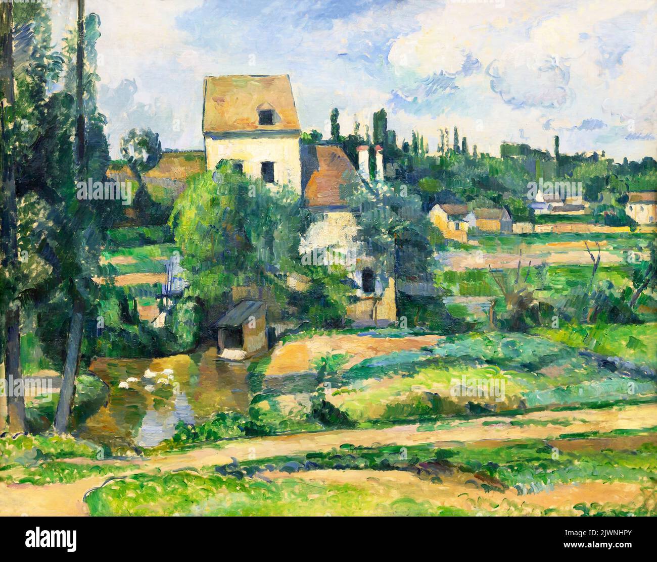 Mill on the Couleuvre at Pontoise, Paul Cezanne, 1881, Alte Nationalgalerie, Berlin, Germany, Europe Stock Photo