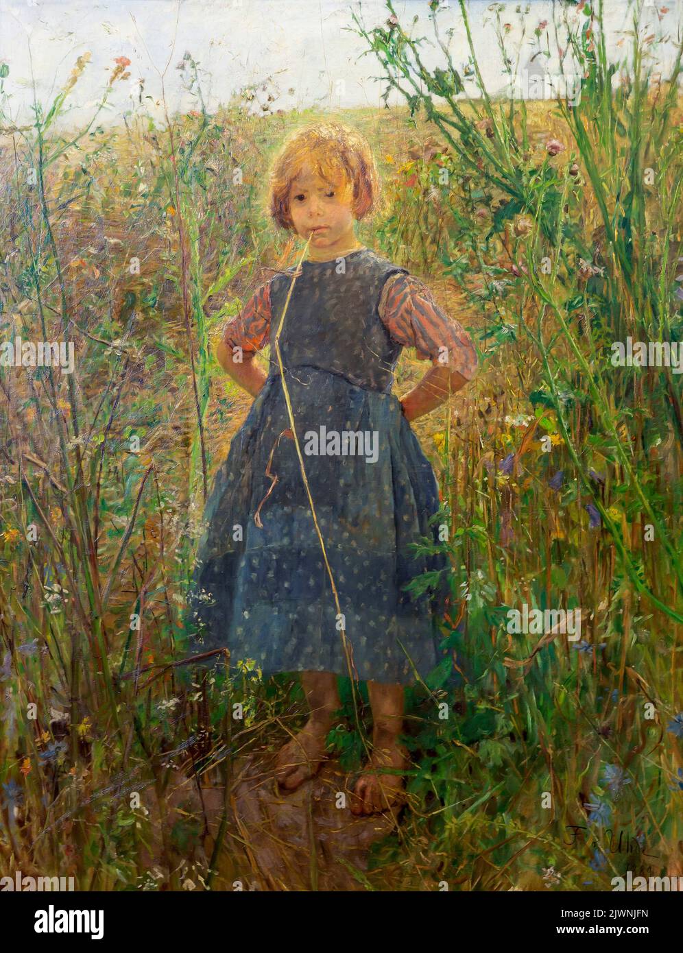 Little Princess on the Heath, Fritz von Uhde, 1889, Alte Nationalgalerie, Berlin, Germany, Europe Stock Photo