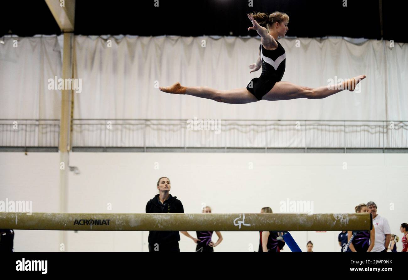 Australian Gymnast Lauren Mitchell Runs Throught Her Beam Routine During The Australian Senior 