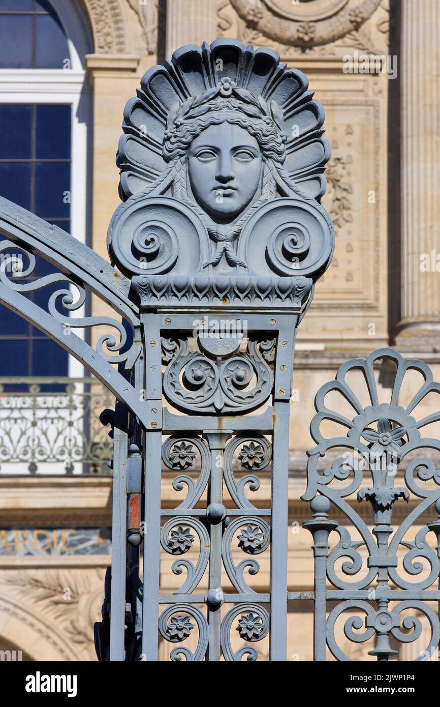 Detail of the entrance gate to the Musée de Picardie (Picardy Museum) in Amiens (Somme), France Stock Photo