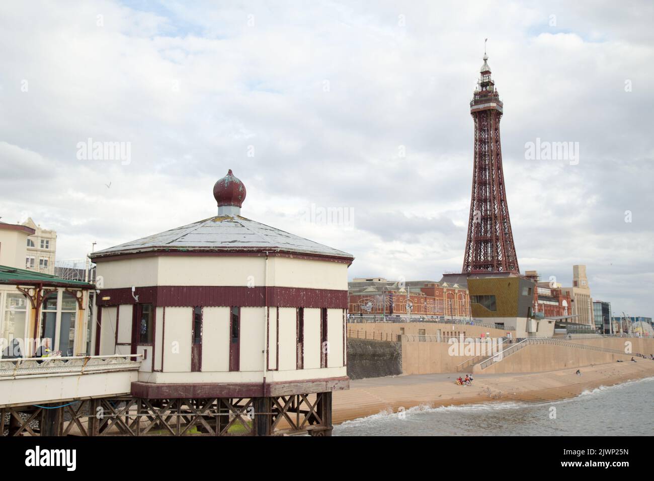 Blackpool North Pier promenade seafront England Stock Photo Alamy