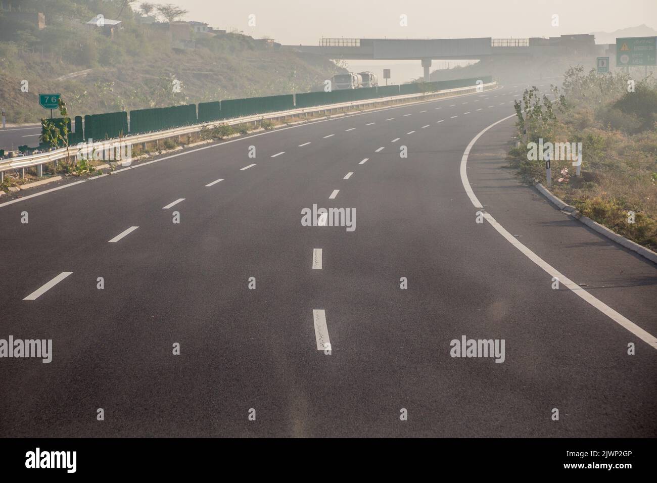 Modern three lane expressway from Addis Ababa to Adama, Ethiopia Stock