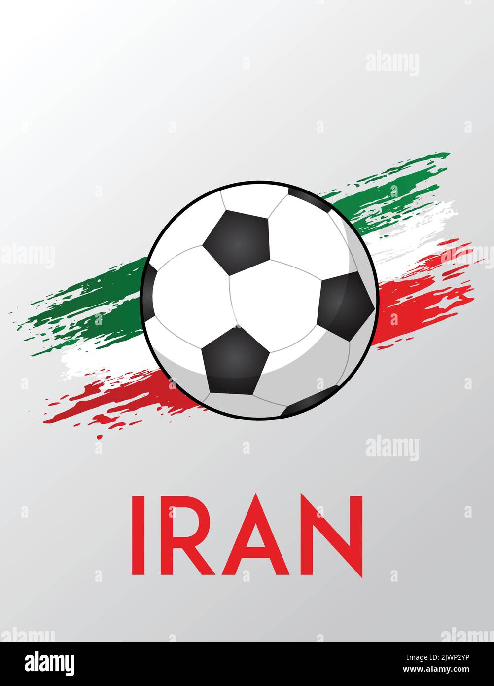 Iran flag with Brush Effect for Soccer Theme Stock Vector