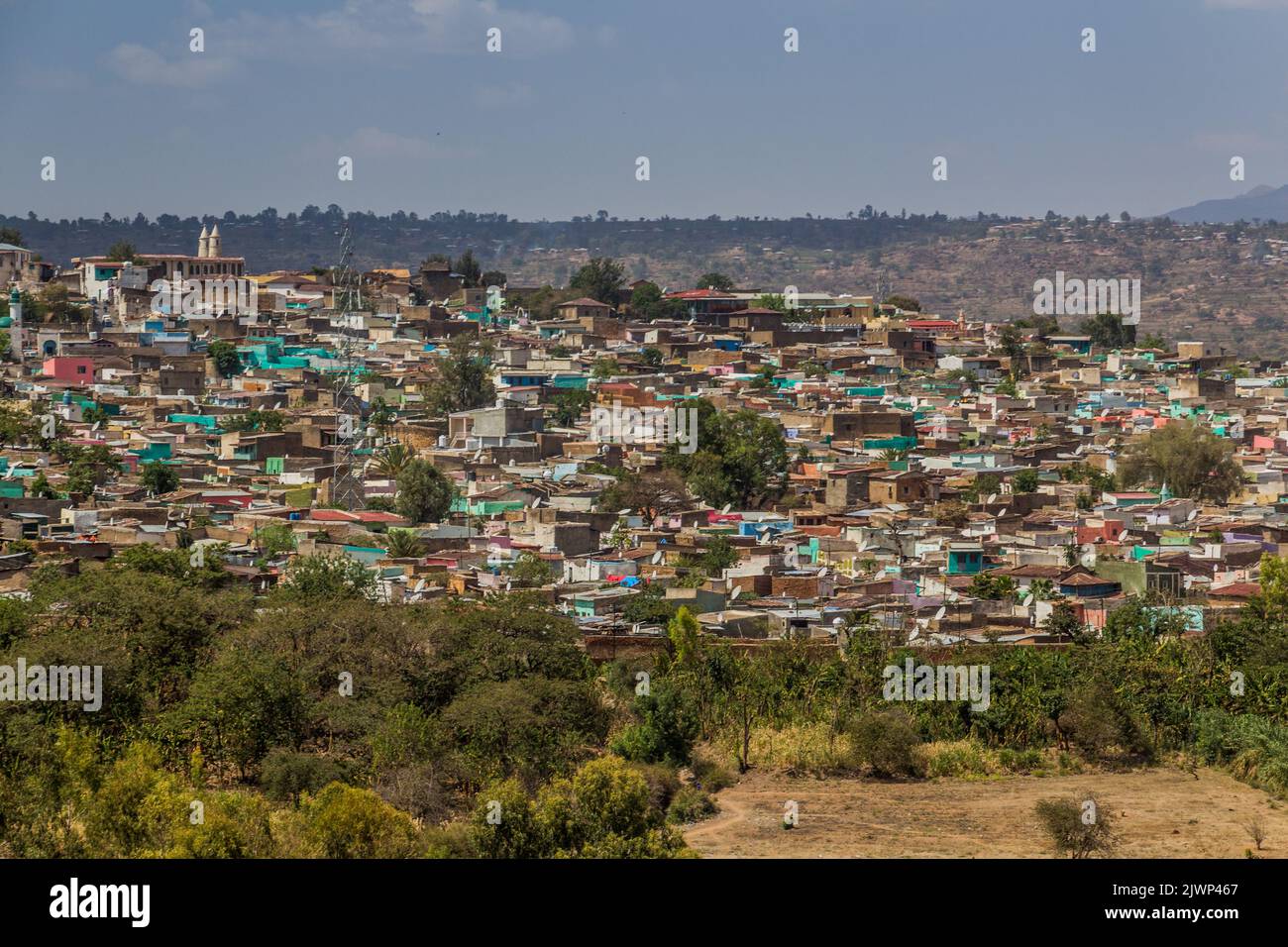 Aerial view of Harar old town, Ethiopia Stock Photo