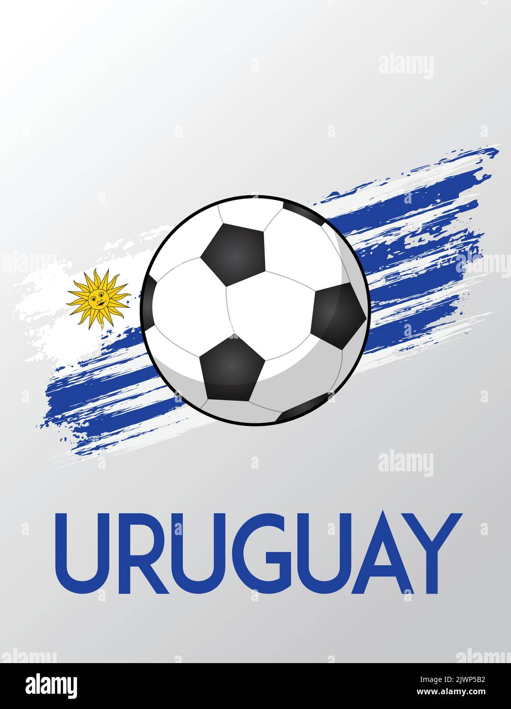 Uruguay Soccer Brush Flag Argentina Stock Vector