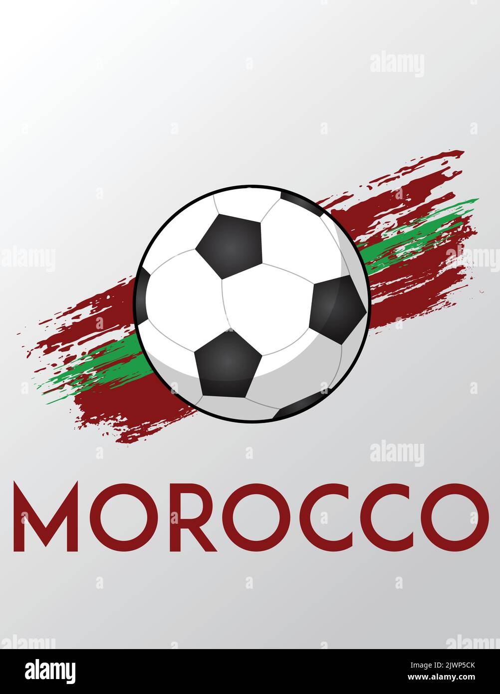 Morocco flag with Brush Effect for Soccer Theme Stock Vector