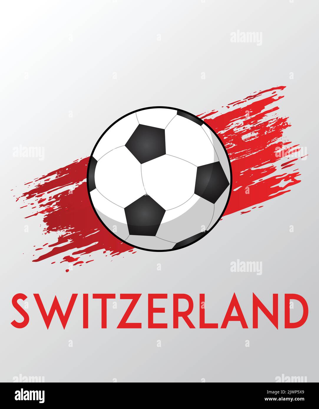 Switzerland flag with Brush Efect for Soccer Theme Stock Vector