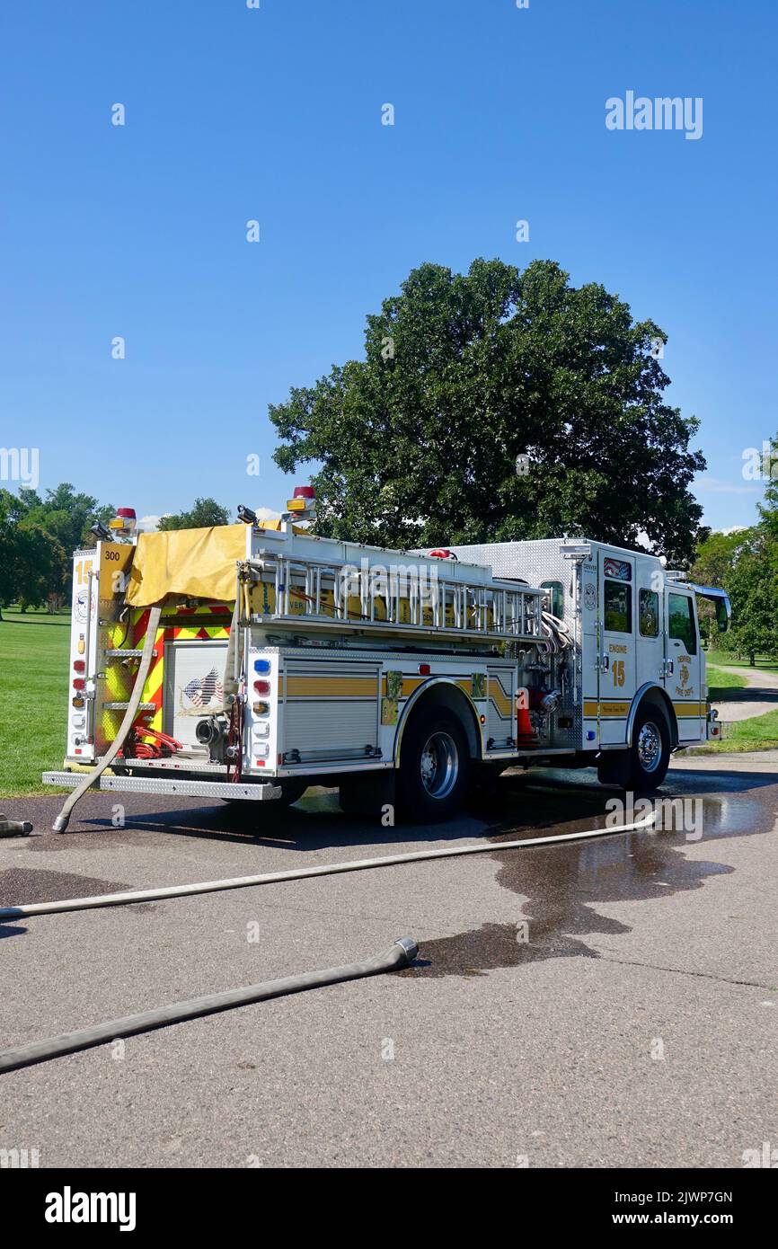 White fire truck hi-res stock photography and images - Alamy
